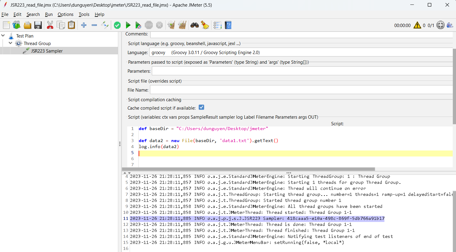 JMeter script 5: Cách đọc file text, json, csv | GiangTester Blog